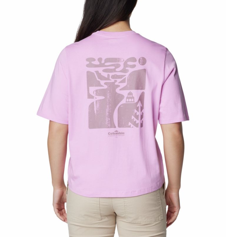 Pink Women Columbia North Cascades™ Graphic T Shirts | 15166686