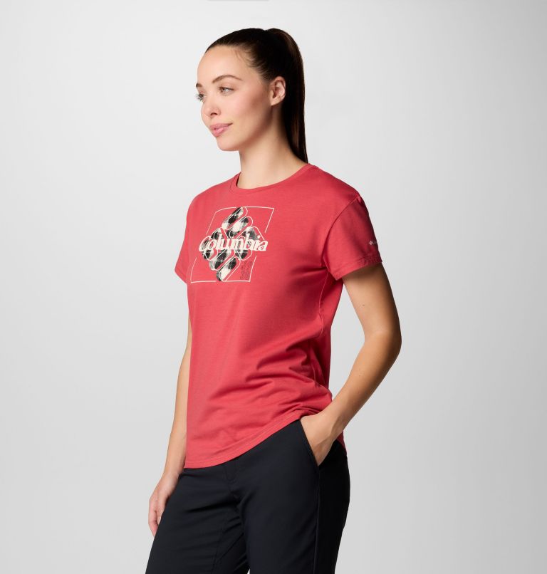 Red Women Columbia Sun Trek™ Technical Graphic T Shirts | 64823985