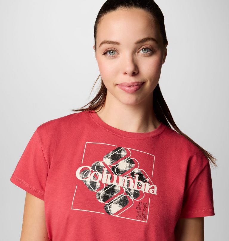 Red Women Columbia Sun Trek™ Technical Graphic T Shirts | 64823985