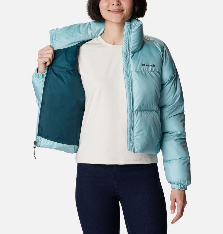 Turquoise Women Columbia Puffect™ Cropped Puffer Jacket | 13180497