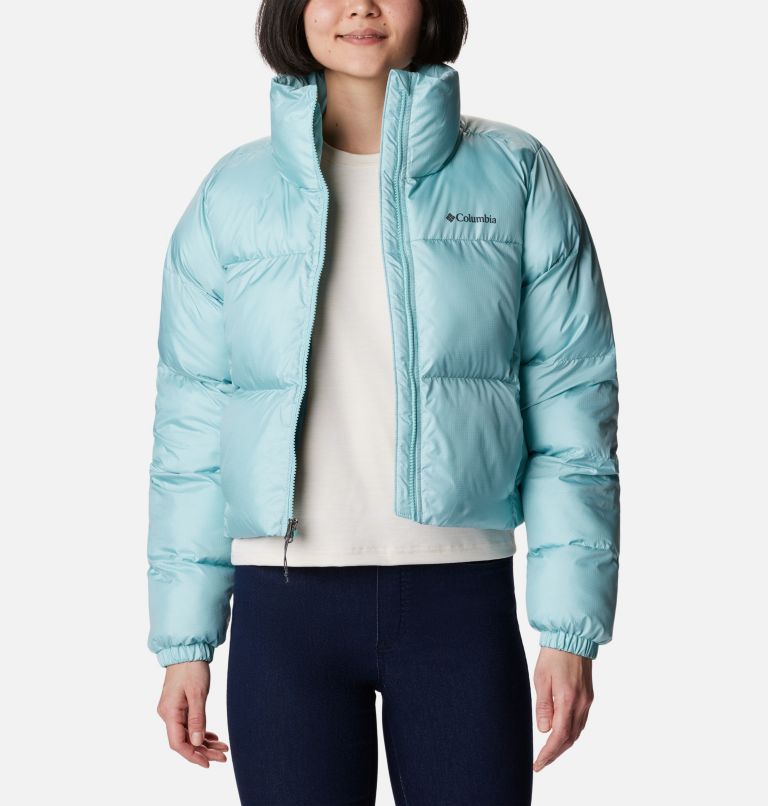 Turquoise Women Columbia Puffect™ Cropped Puffer Jacket | 13180497