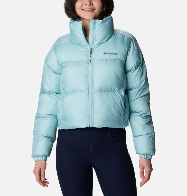 Turquoise Women Columbia Puffect™ Cropped Puffer Jacket | 13180497