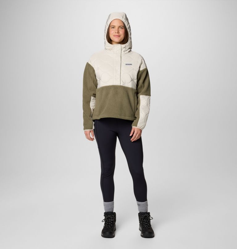 White Women Columbia Cloud Point™ Hooded Hybrid Fleece | 88966504