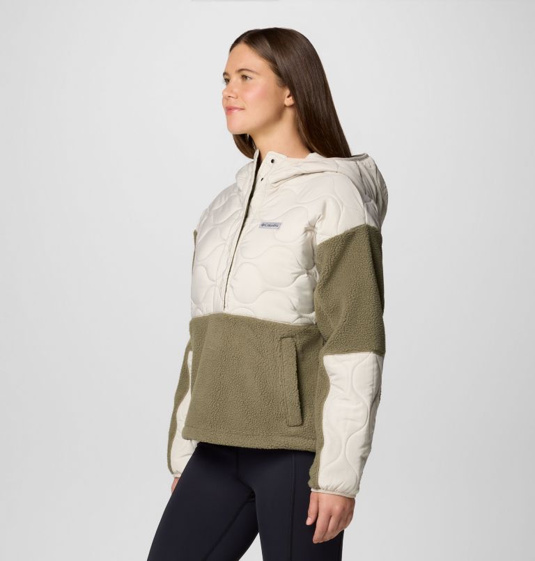 White Women Columbia Cloud Point™ Hooded Hybrid Fleece | 88966504