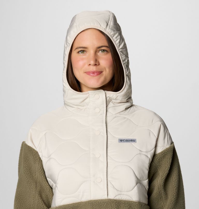 White Women Columbia Cloud Point™ Hooded Hybrid Fleece | 88966504