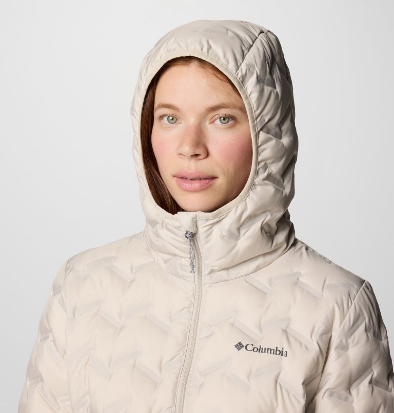 White Women Columbia Delta Ridge™ II Hooded Long Down Puffer Jacket | 76105461