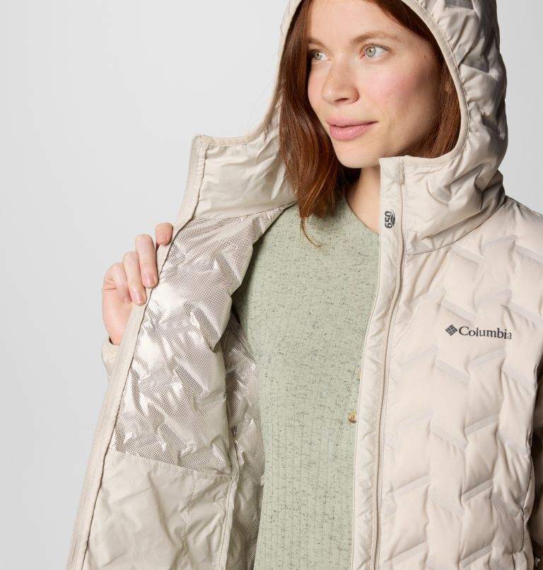 White Women Columbia Delta Ridge™ II Hooded Long Down Puffer Jacket | 76105461