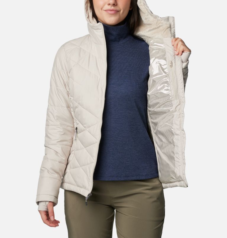 White Women Columbia Heavenly™ Hooded Insulated Puffer Jacket | 47380980