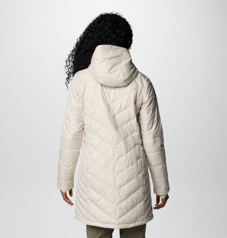 White Women Columbia Heavenly™ Long Hooded Insulated Puffer Jacket | 18739500