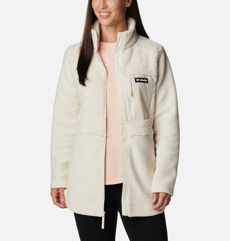 White Women Columbia Lodge™ Sherpa Long Fleece Jackets | 56602764