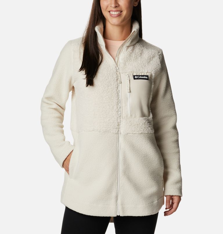 White Women Columbia Lodge™ Sherpa Long Fleece Jackets | 56602764