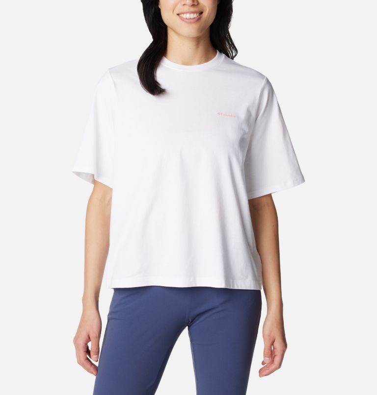 White Women Columbia North Cascades™ Graphic T Shirts | 15125553