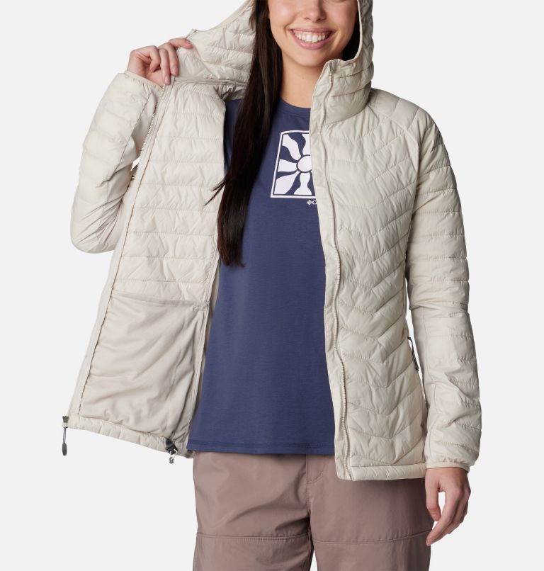 White Women Columbia Powder Lite™ Hybrid Hooded Puffer Jacket | 1235967