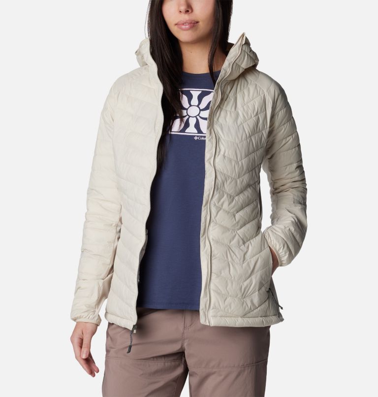 White Women Columbia Powder Lite™ Hybrid Hooded Puffer Jacket | 1235967