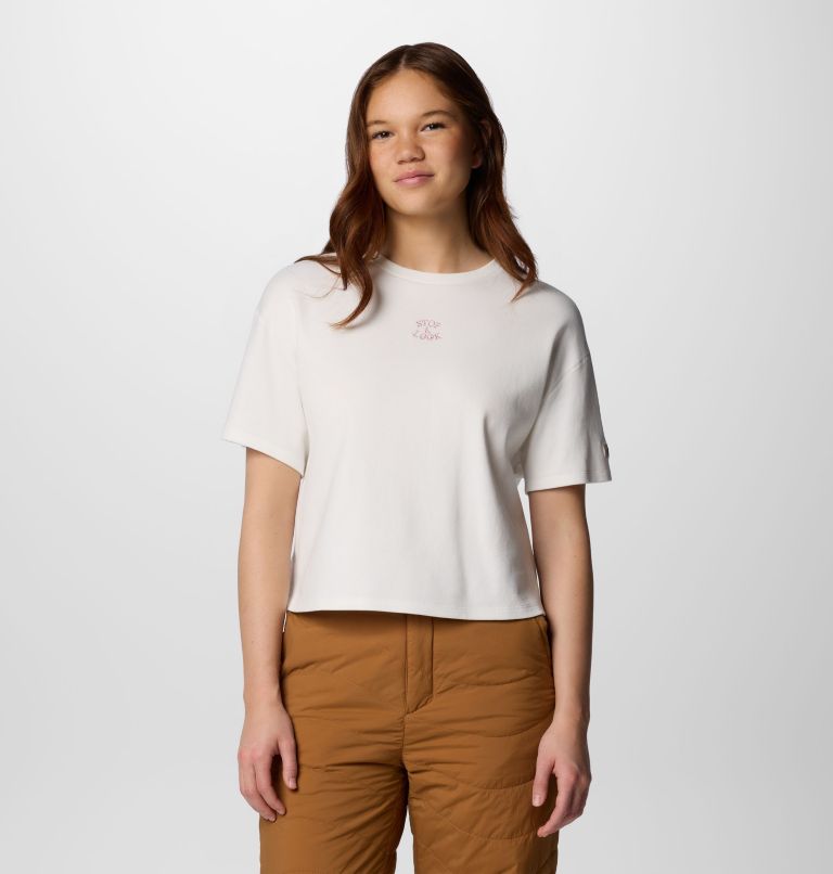 White Women Columbia Wallowa™ Cropped Graphic T Shirts | 7915462