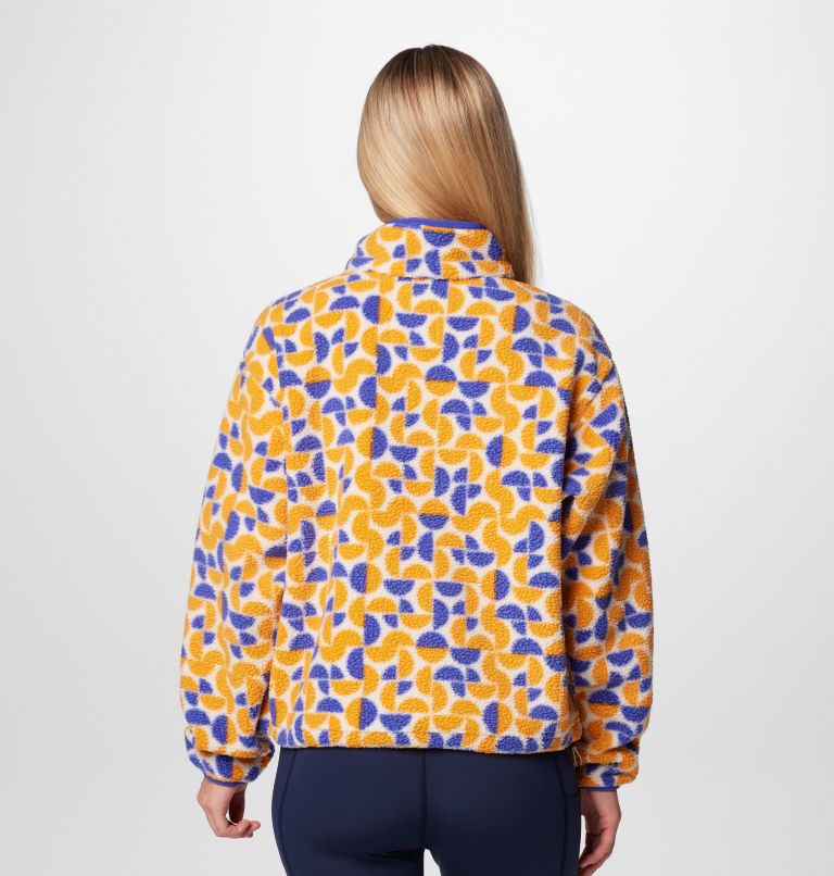 Yellow Women Columbia Helvetia™ II Cropped Sherpa Half Snap Printed Fleece | 3136920