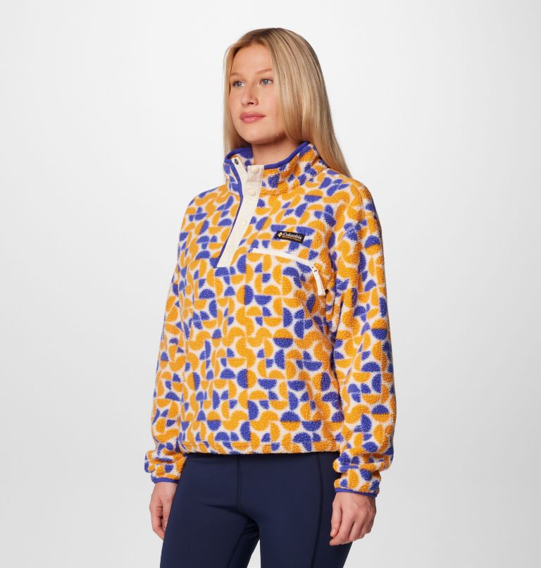 Yellow Women Columbia Helvetia™ II Cropped Sherpa Half Snap Printed Fleece | 3136920